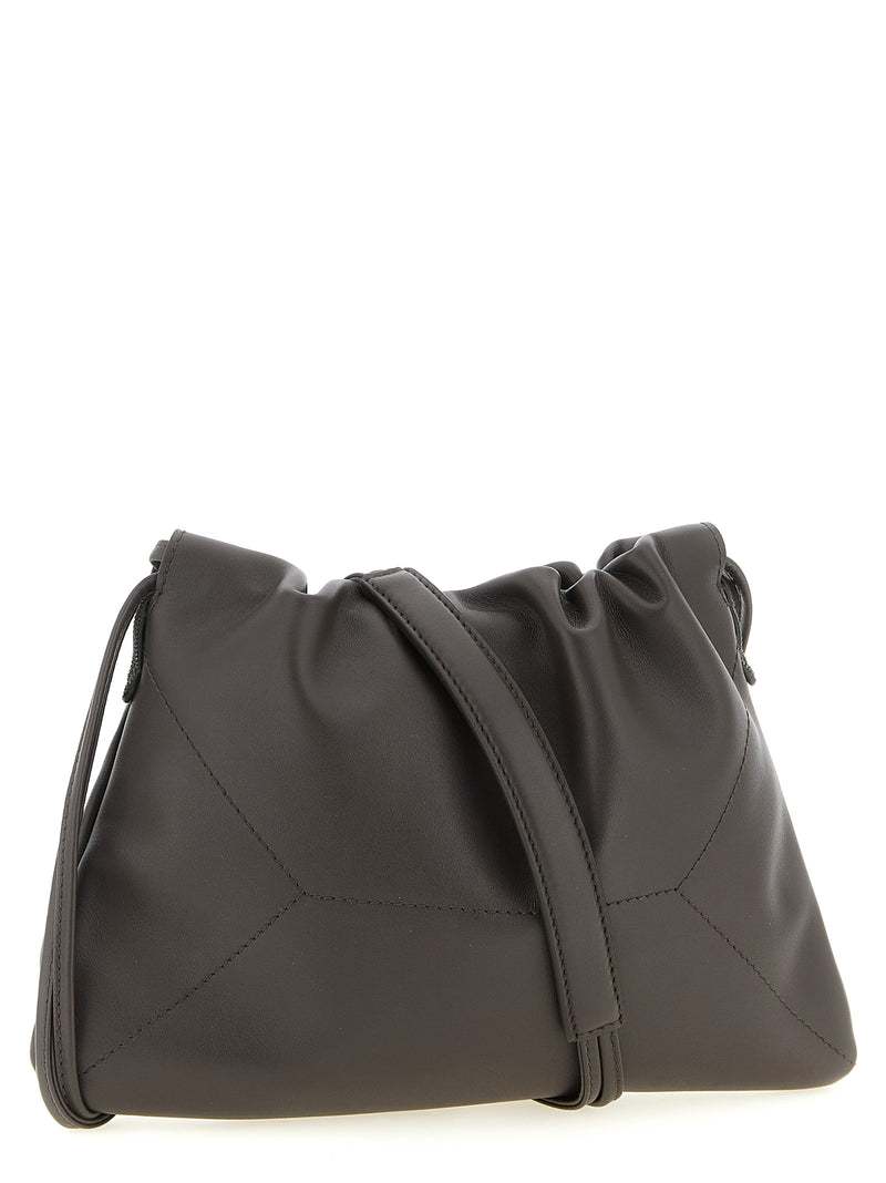 Brunello Cucinelli Pochette en cuir de veau marron