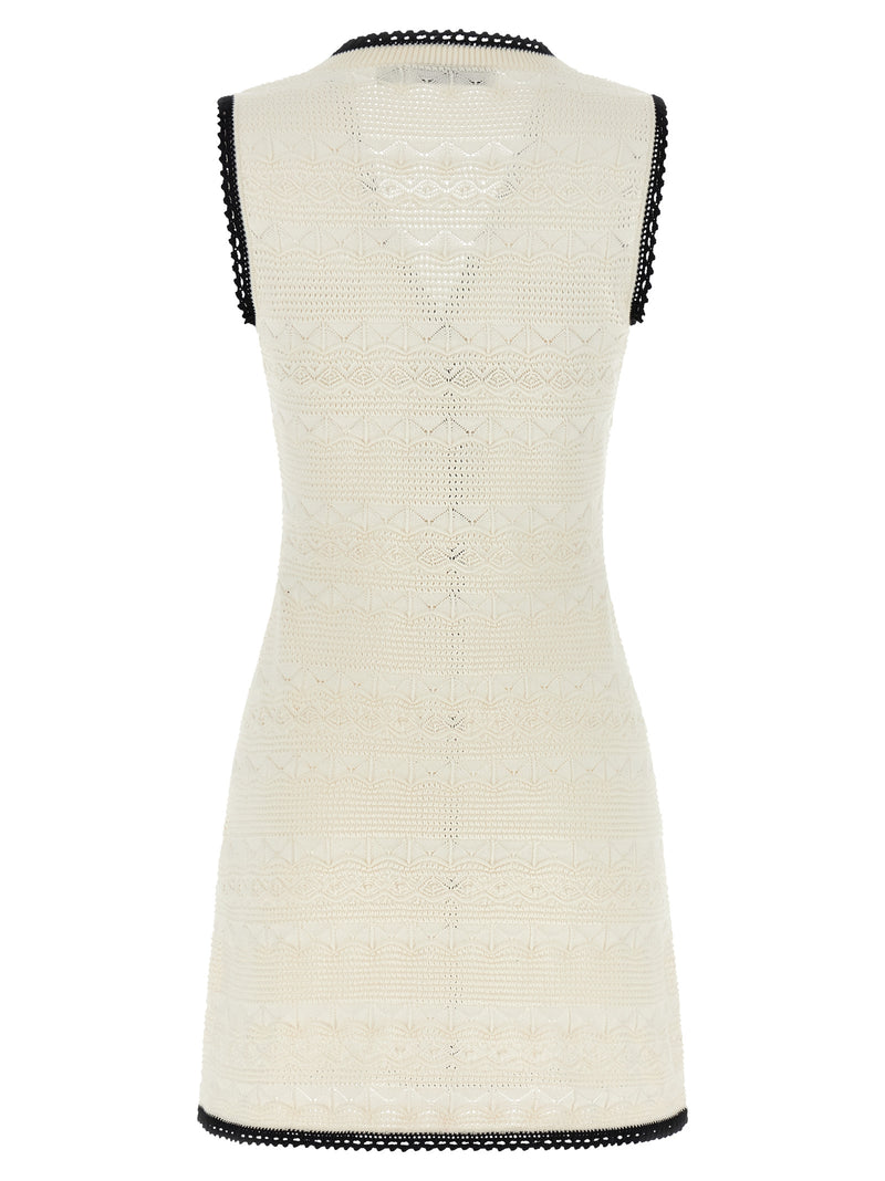 Robe courte bicolore en coton Self-Portrait