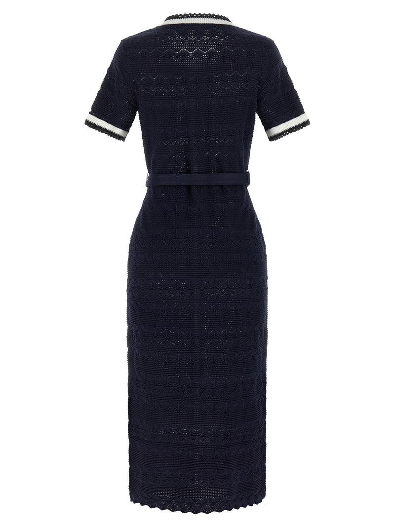 Robe midi Self-Portrait en coton bleu