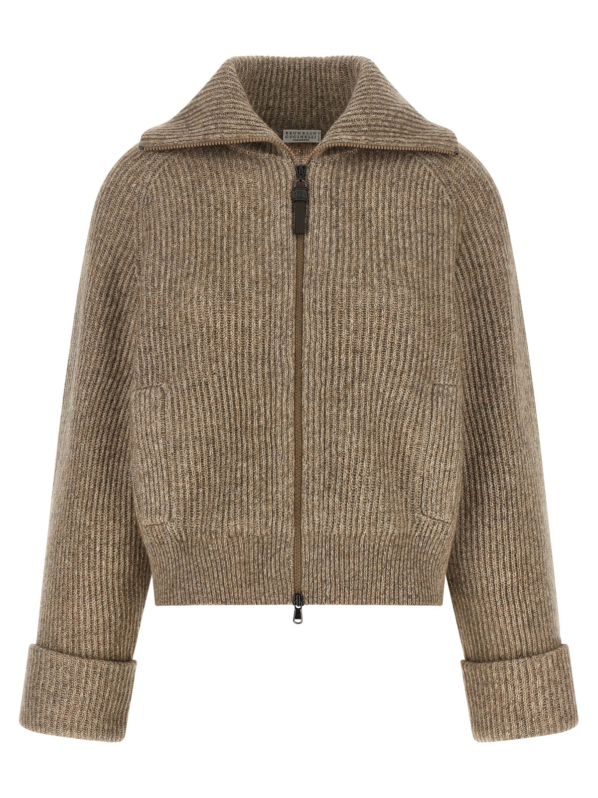 Cardigan Brunello Cucinelli en cachemire beige