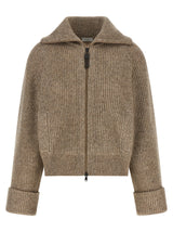 Cardigan Brunello Cucinelli en cachemire beige