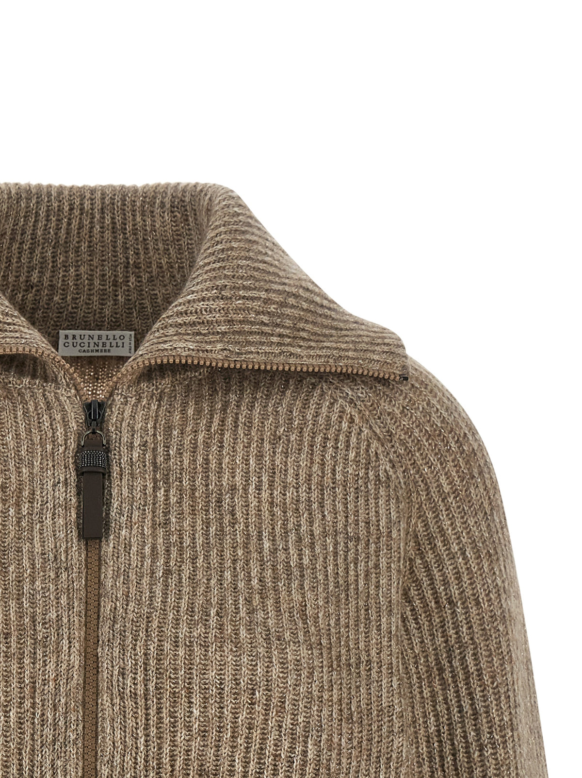 Cardigan Brunello Cucinelli en cachemire beige
