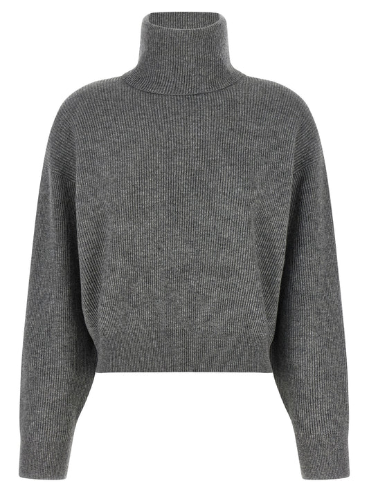 Cardigan gris en laine vierge Brunello Cucinelli