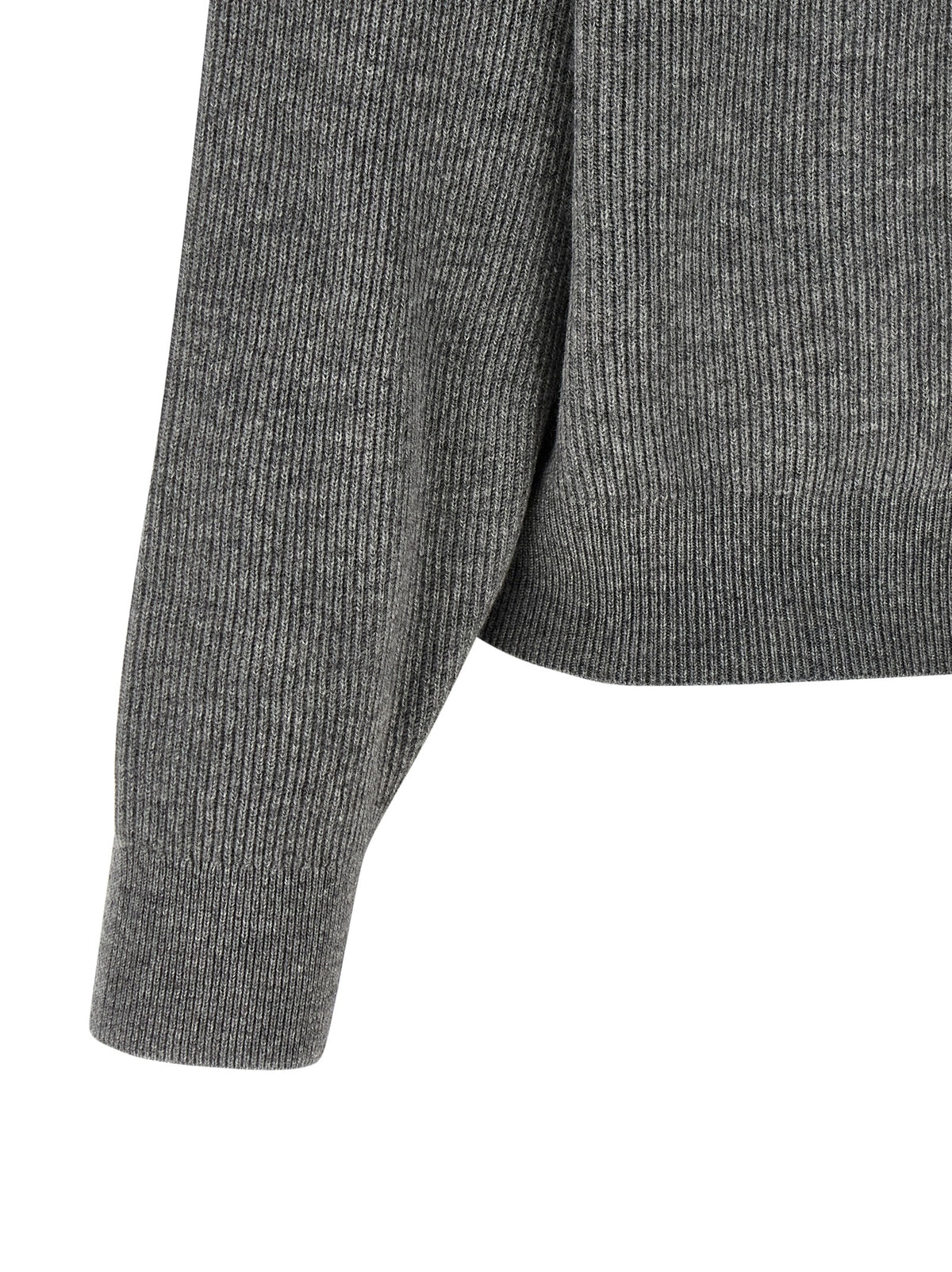 Cardigan gris en laine vierge Brunello Cucinelli