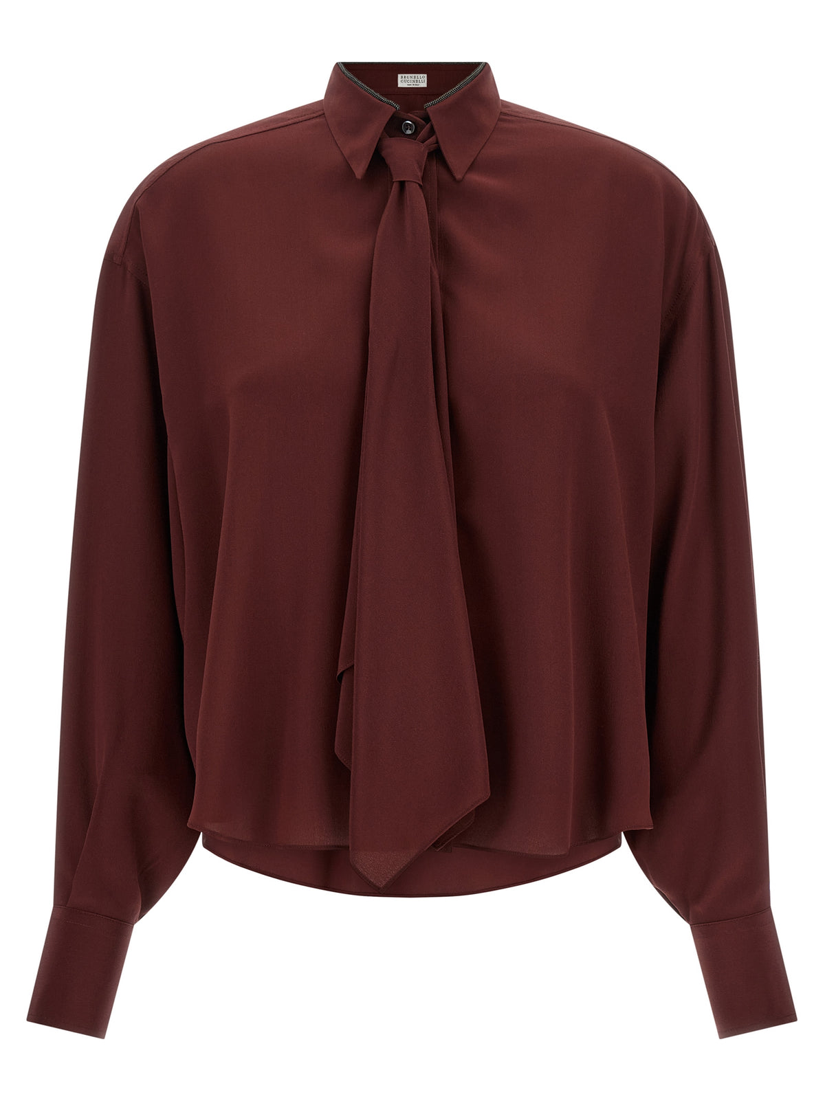 Chemisier en soie Bordeaux Brunello Cucinelli
