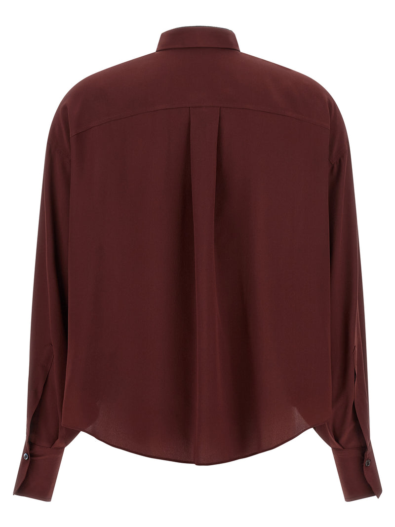 Chemisier en soie Bordeaux Brunello Cucinelli
