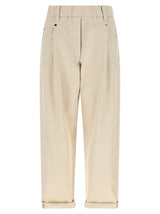 Brunello Cucinelli Beige Cotton Casual Pants