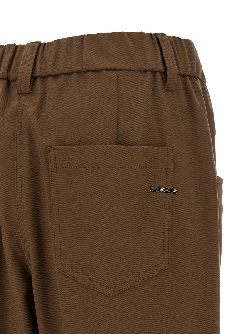 Brunello Cucinelli Brown Cotton Casual Pants