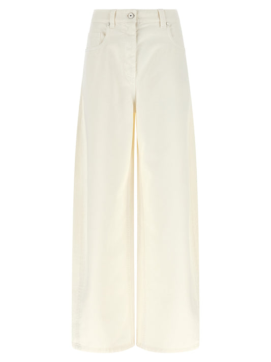 Brunello Cucinelli Jean Relax Décontracté en Coton Blanc
