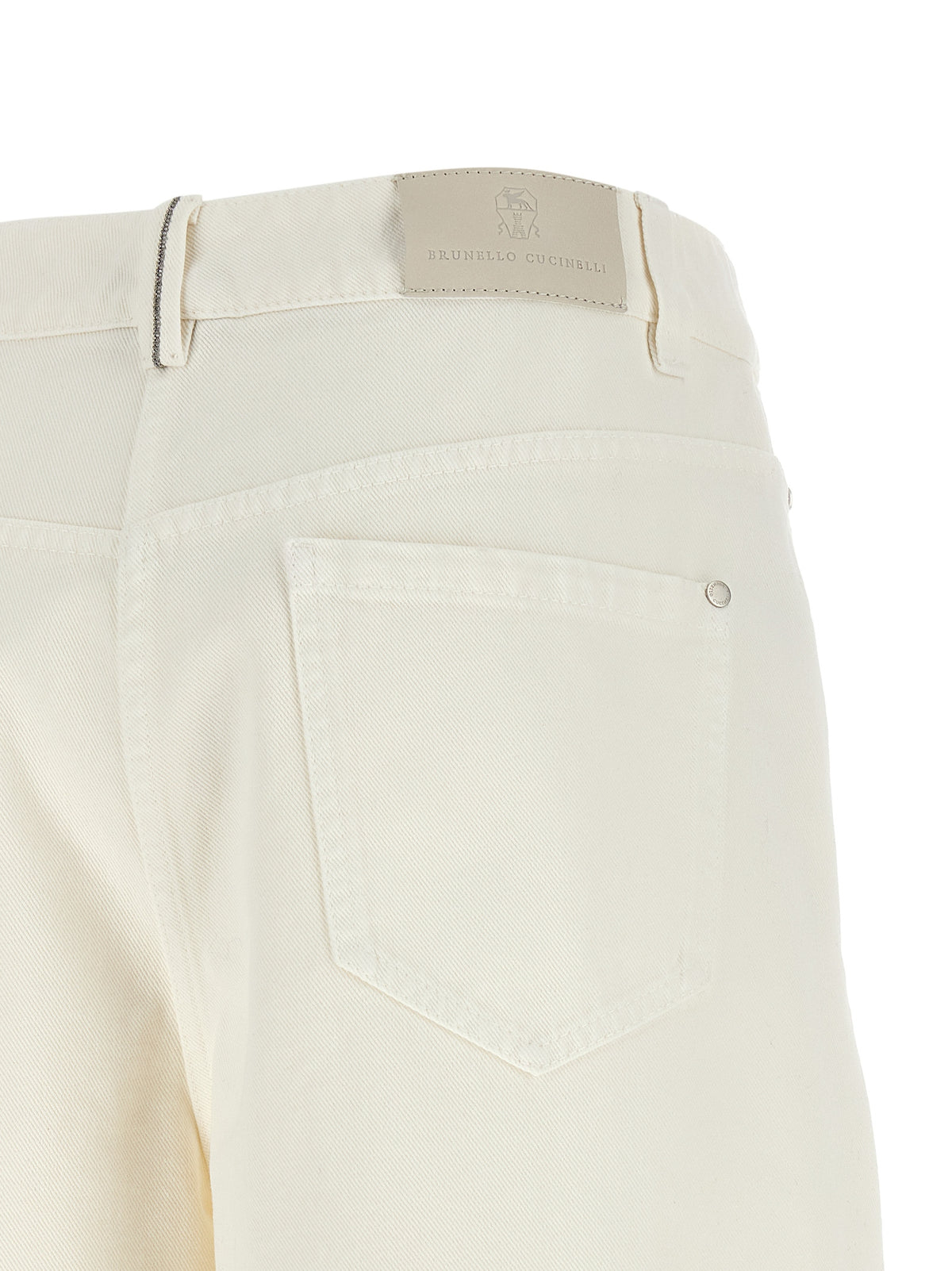 Brunello Cucinelli Jean Relax Décontracté en Coton Blanc