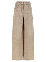Brunello Cucinelli Jean en coton beige Denim