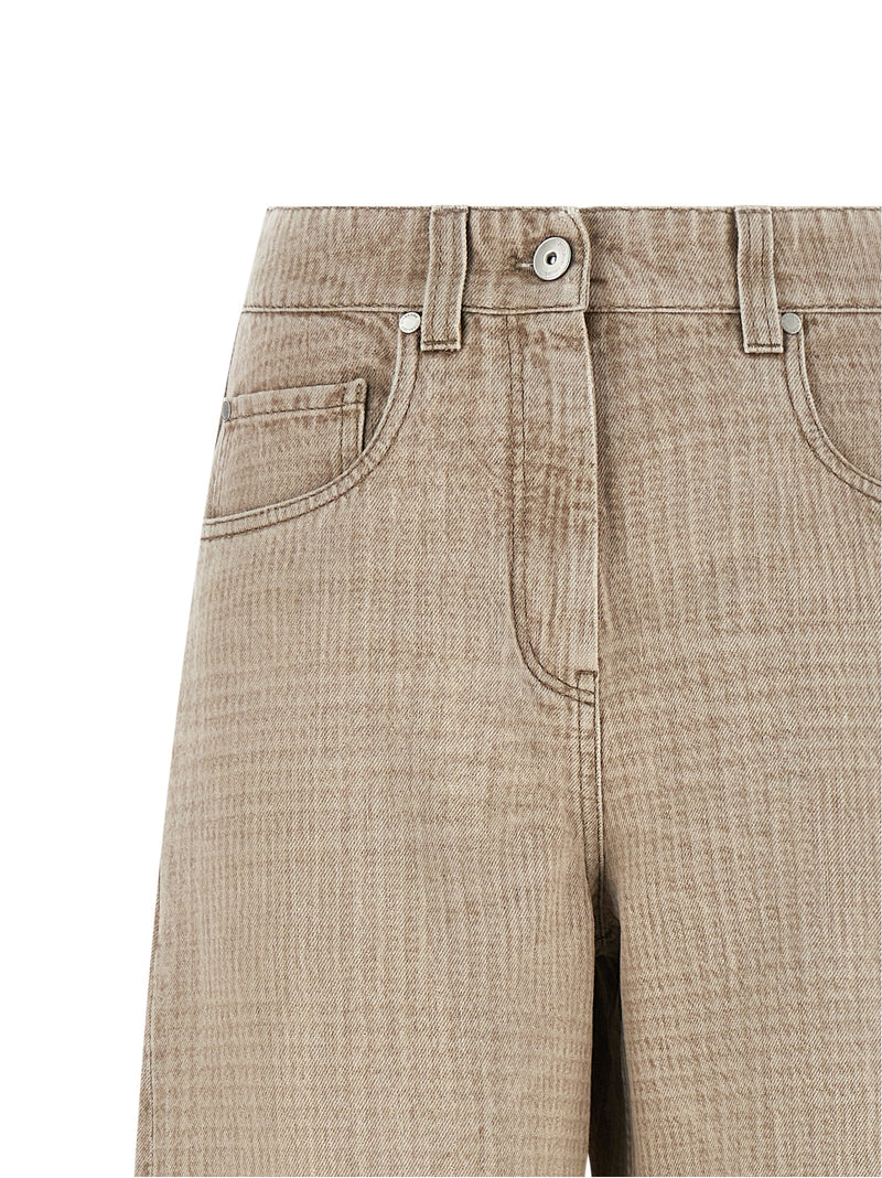 Brunello Cucinelli Beige Cotton Jeans Denim