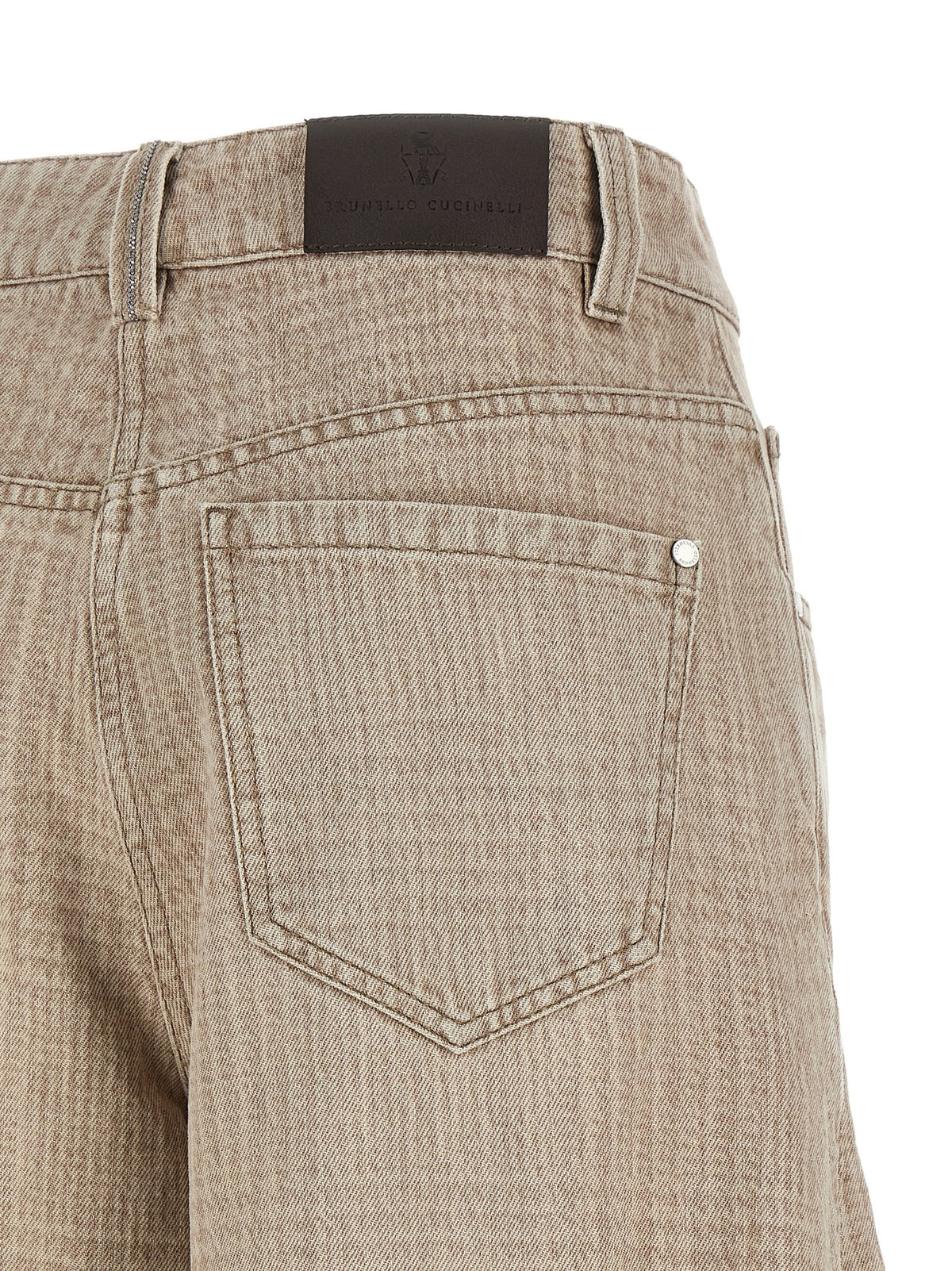 Brunello Cucinelli Jean en coton beige Denim