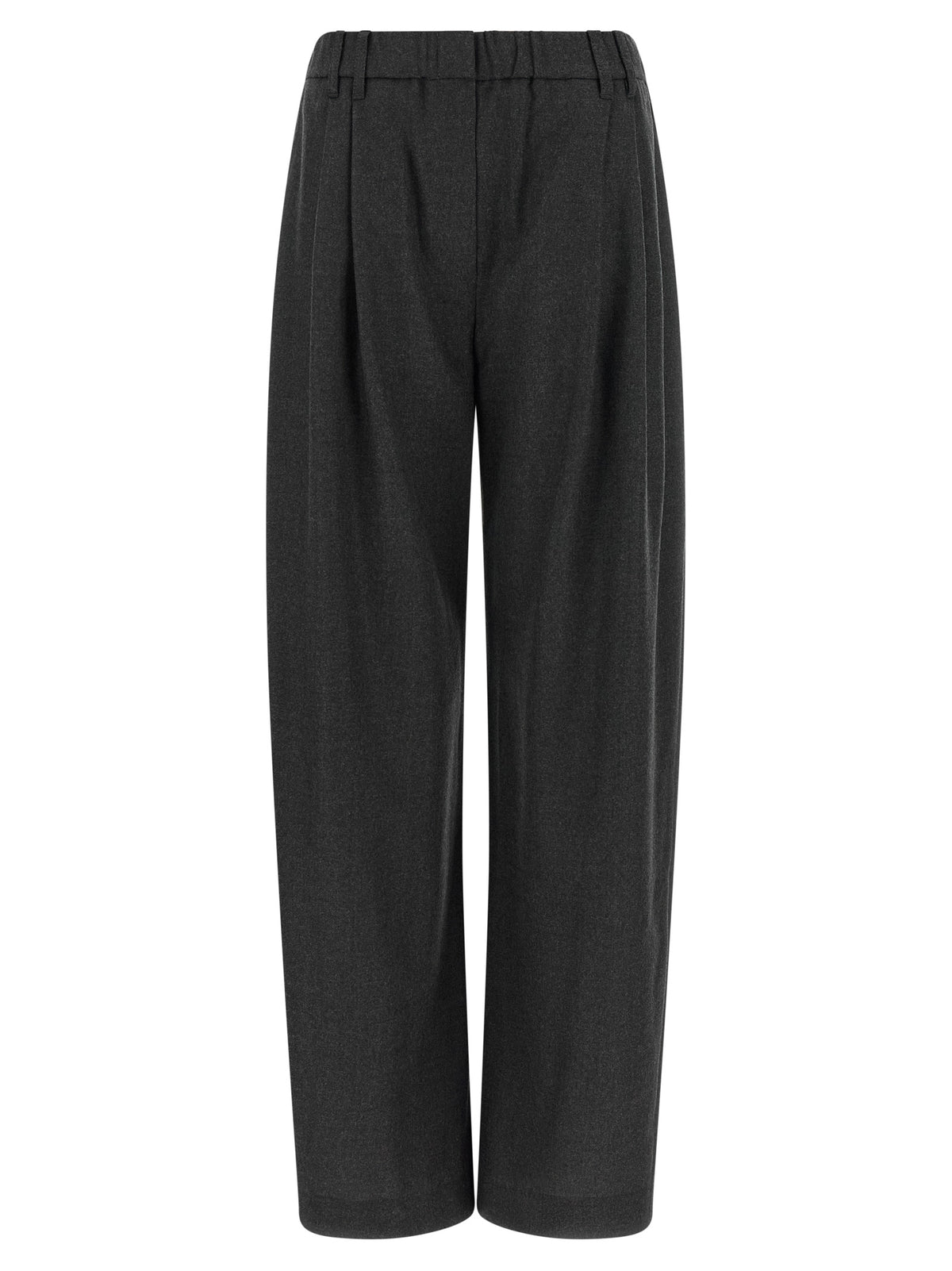 Brunello Cucinelli Pantalon décontracté gris en laine vierge