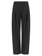 Brunello Cucinelli Pantalon décontracté gris en laine vierge