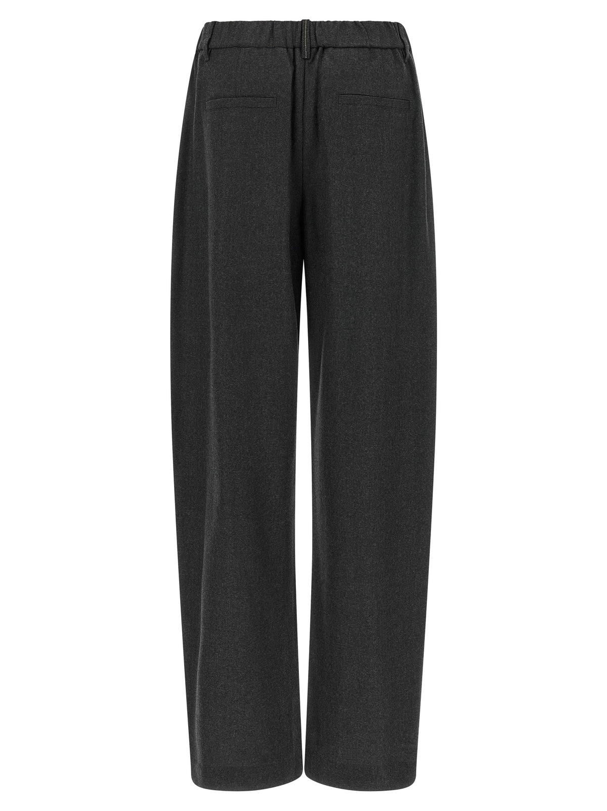 Brunello Cucinelli Pantalon décontracté gris en laine vierge