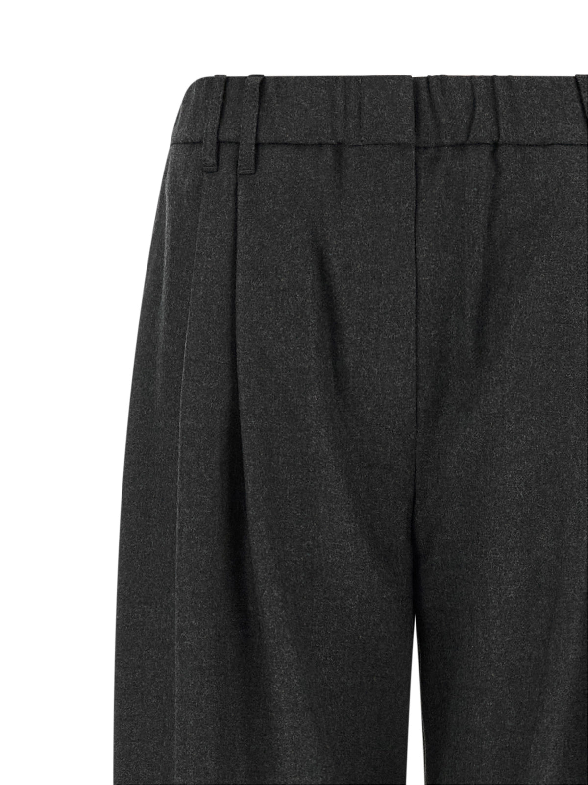 Brunello Cucinelli Pantalon décontracté gris en laine vierge