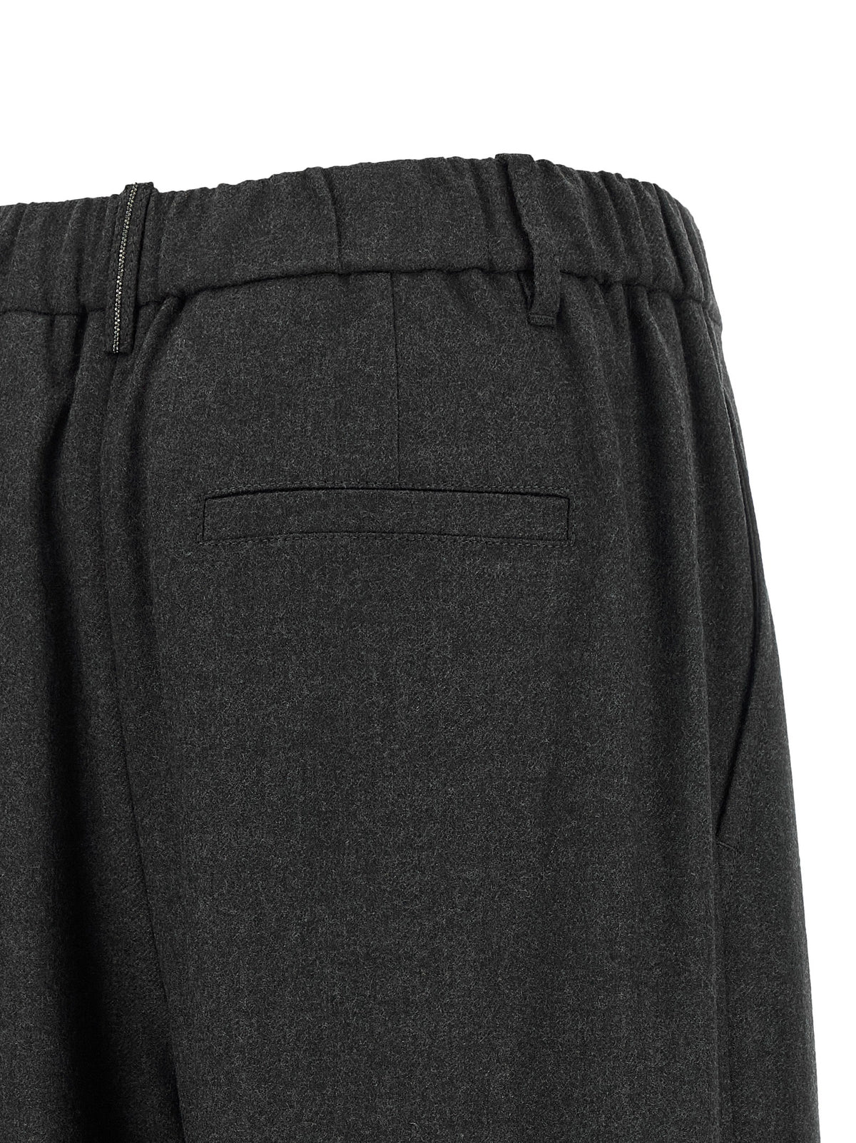 Brunello Cucinelli Pantalon décontracté gris en laine vierge
