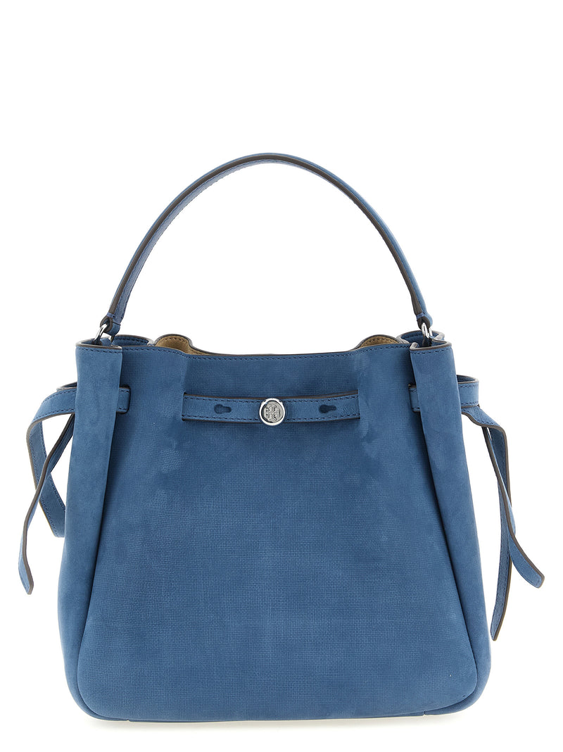 Sac à main en cuir d'agneau bleu Tory Burch
