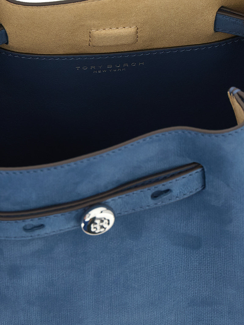 Sac à main en cuir d'agneau bleu Tory Burch