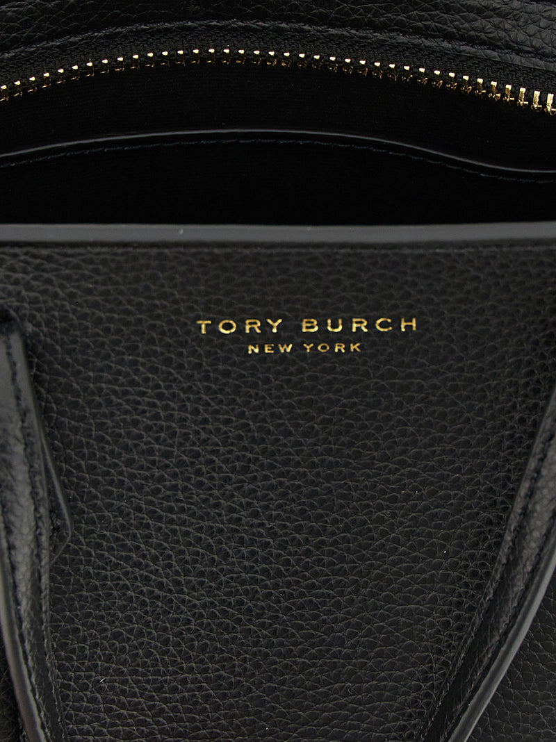 Sac à main Tory Burch en cuir de vachette noir