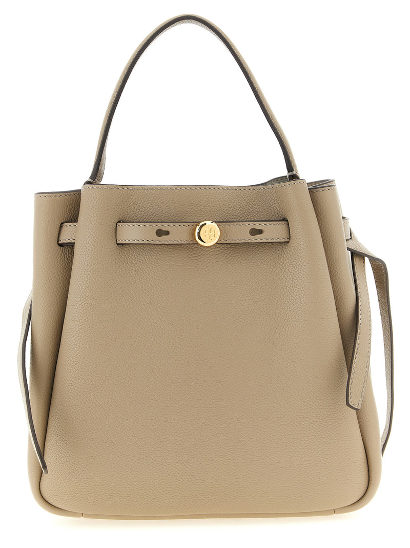 Sac à main Tory Burch en cuir de vachette beige