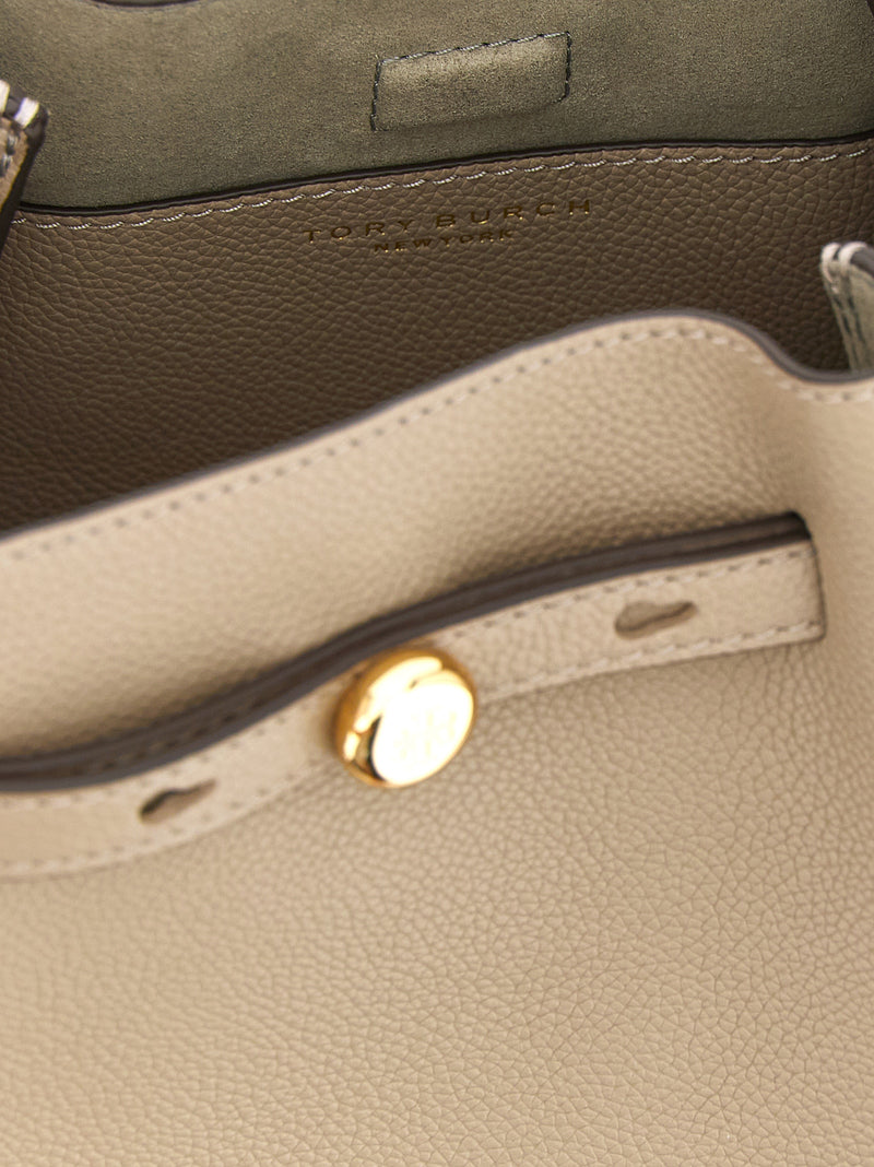 Sac à main Tory Burch en cuir de vachette beige