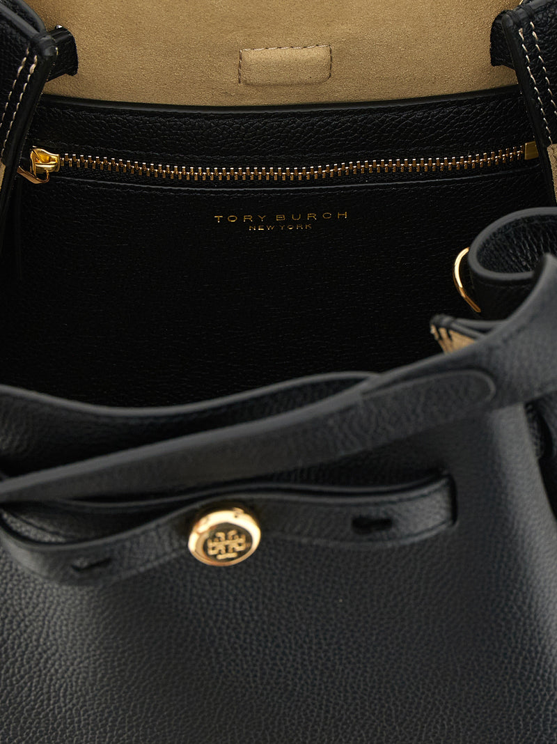 Sac à main Tory Burch en cuir de vachette noir