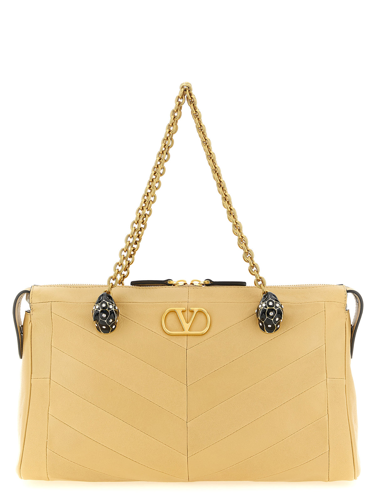 Sac bandoulière Valentino Garavani en cuir d'agneau beige