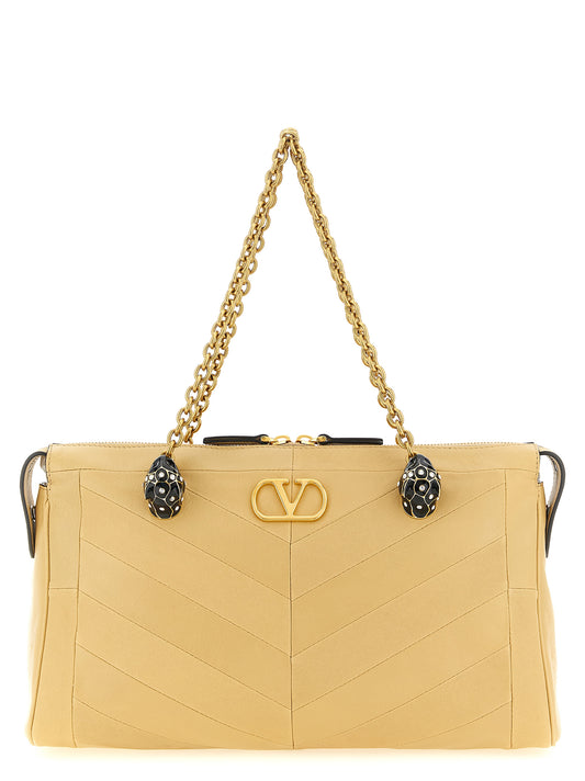 Sac bandoulière Valentino Garavani en cuir d'agneau beige