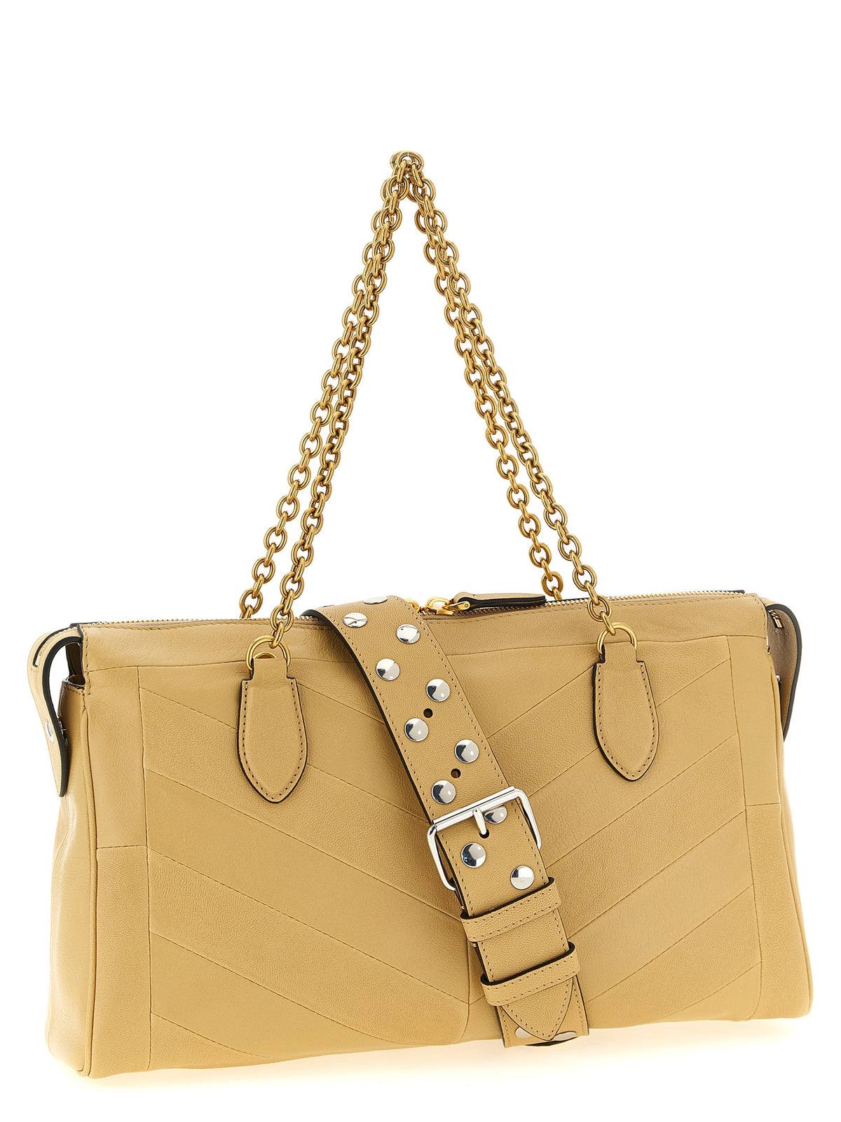 Sac bandoulière Valentino Garavani en cuir d'agneau beige