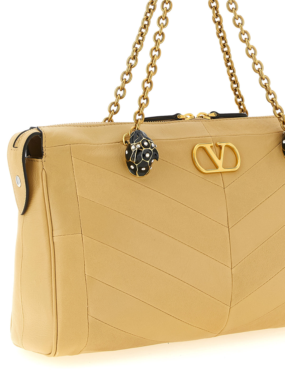 Sac bandoulière Valentino Garavani en cuir d'agneau beige