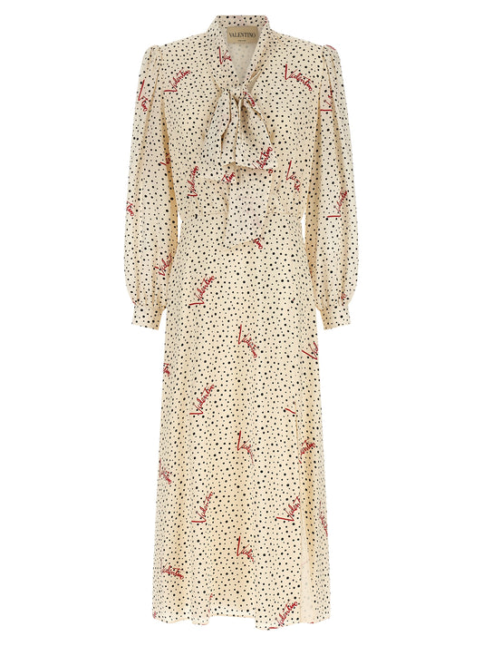 Robe midi en soie multicolore Valentino Garavani