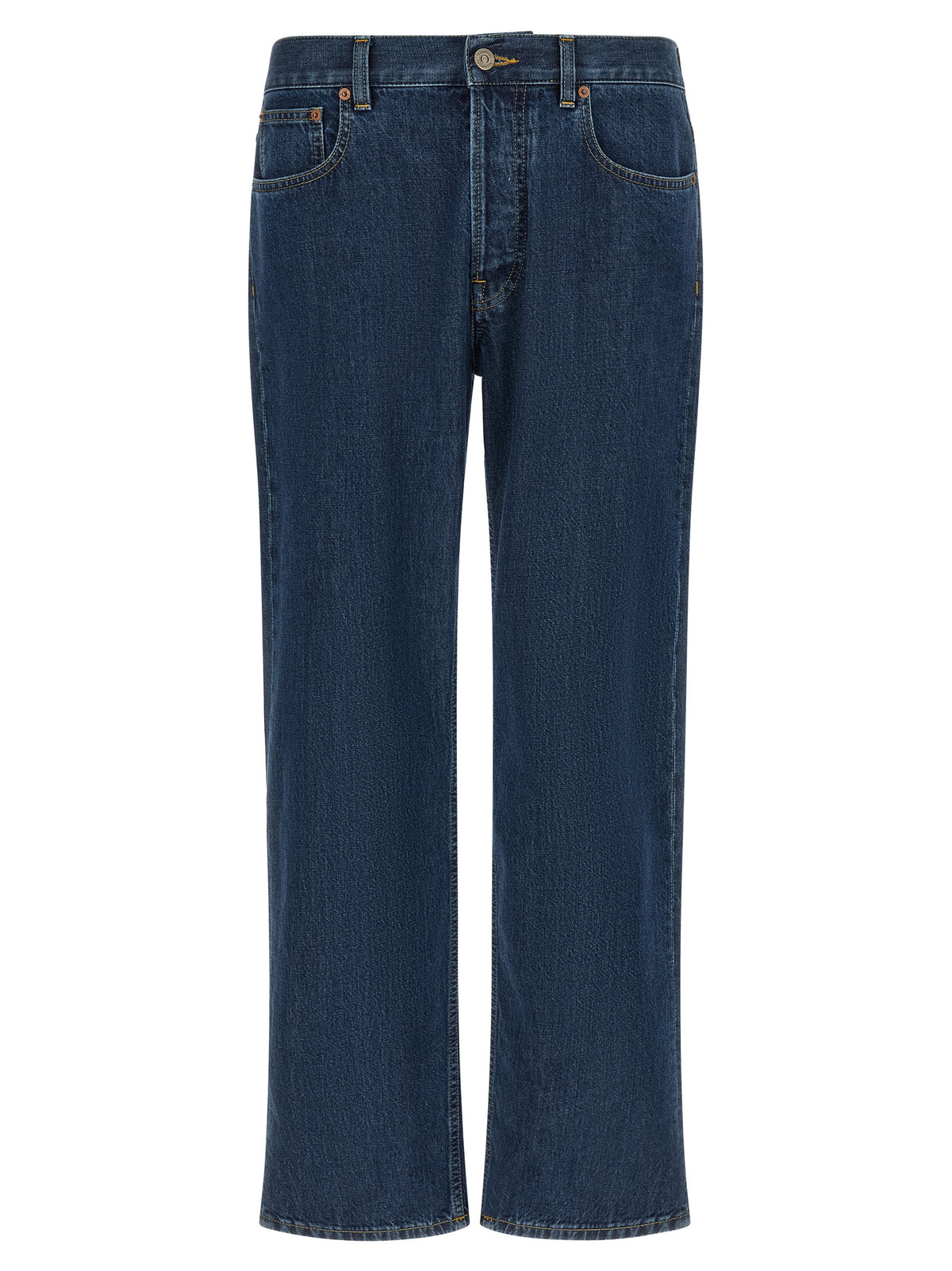 Jean droit Valentino Garavani en coton bleu