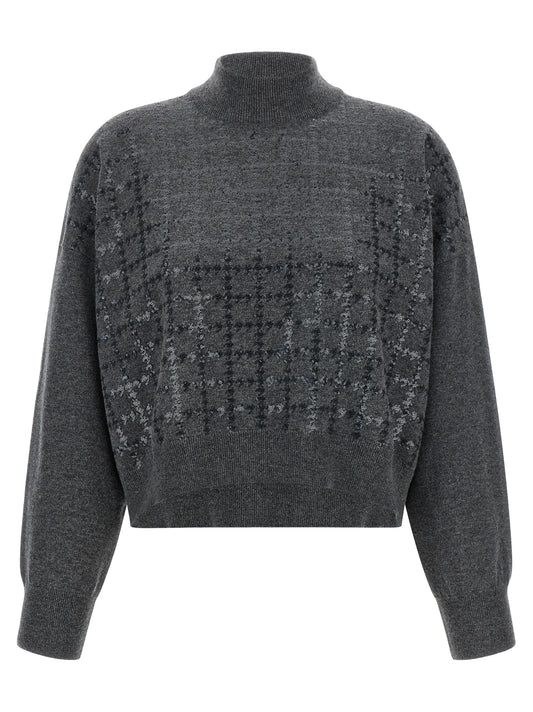 Brunello Cucinelli Cardigan Gris Cachemire