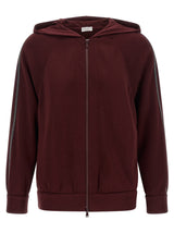 Sweat-shirt en coton bordeaux Brunello Cucinelli