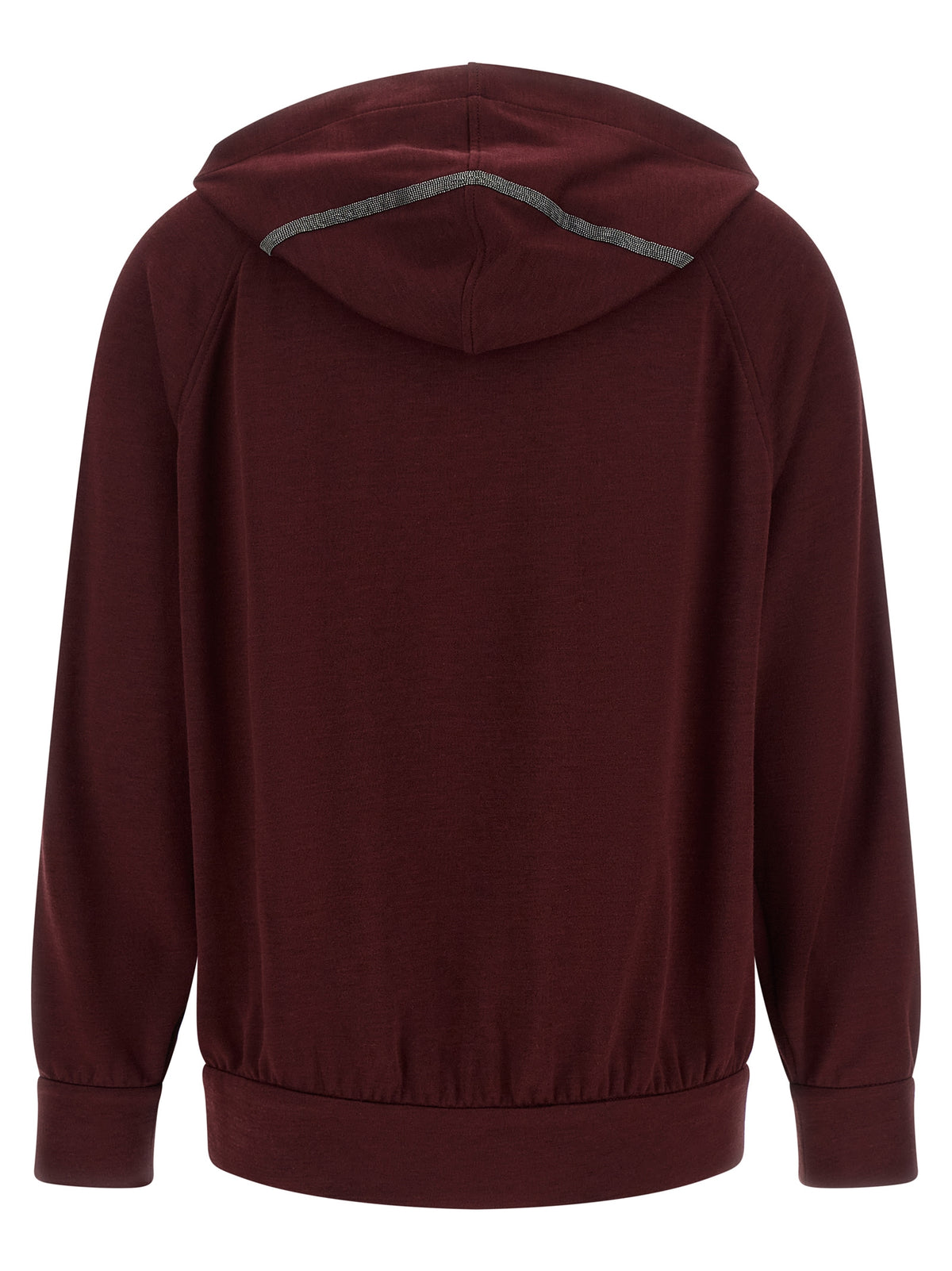 Sweat-shirt en coton bordeaux Brunello Cucinelli