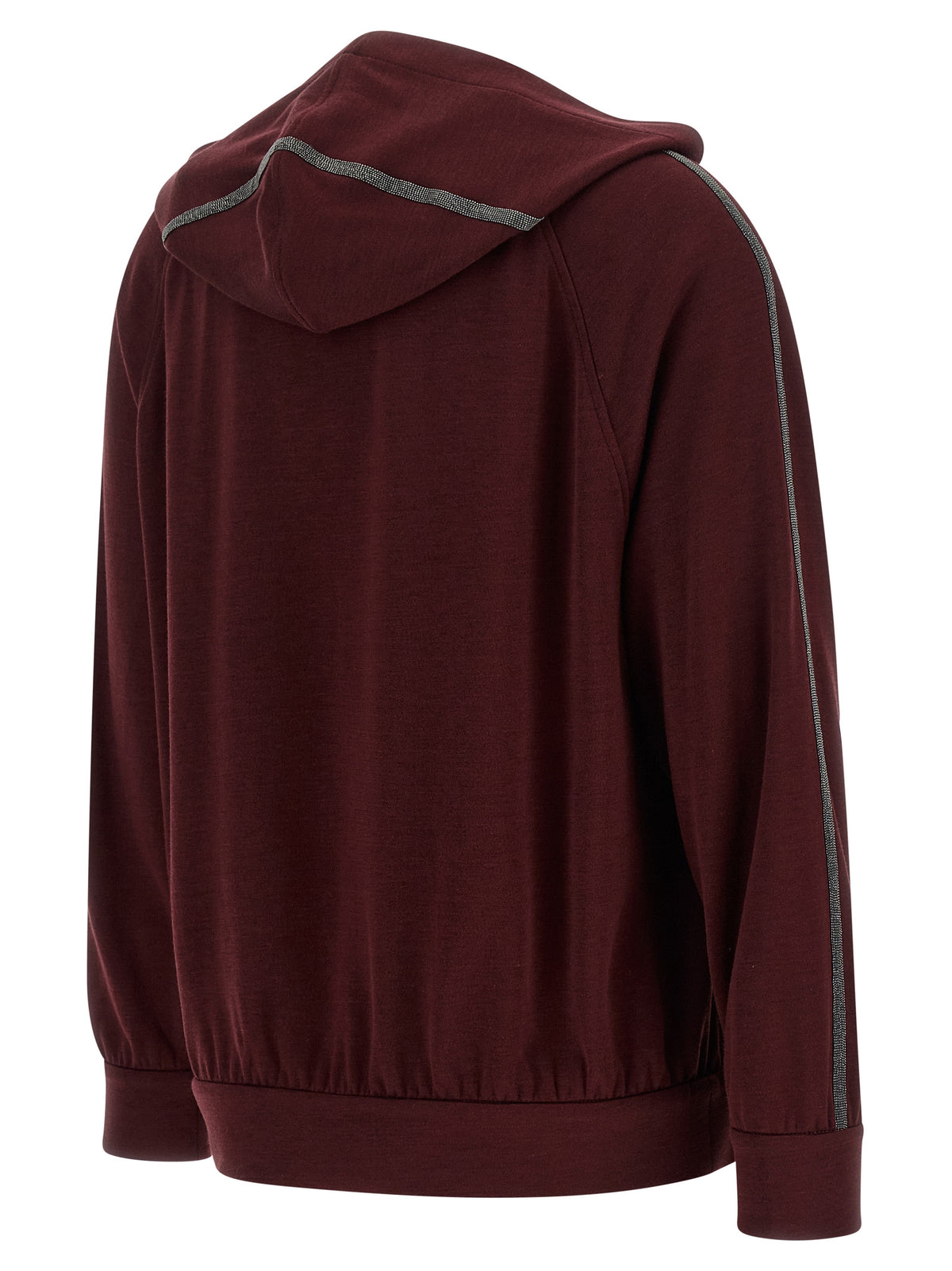 Sweat-shirt en coton bordeaux Brunello Cucinelli