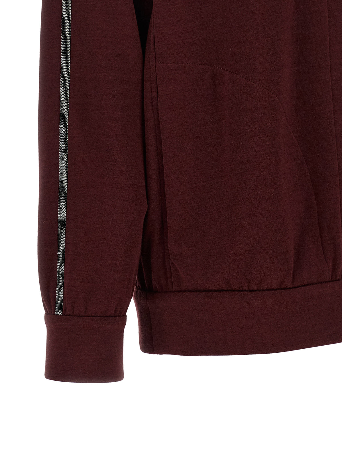 Sweat-shirt en coton bordeaux Brunello Cucinelli