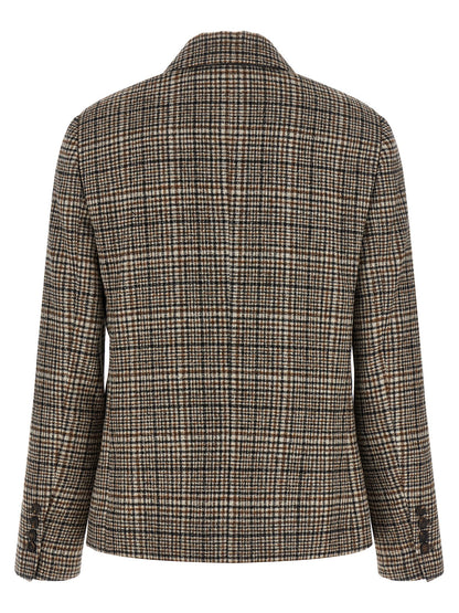 Brunello Cucinelli Beige Alpaca Leather Blazer
