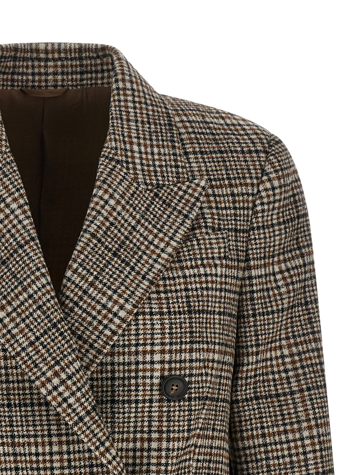 Brunello Cucinelli Blazer en cuir d'alpaga beige