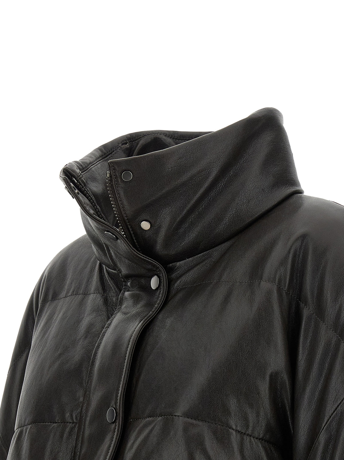 Brunello Cucinelli Blouson en cuir d'agneau marron