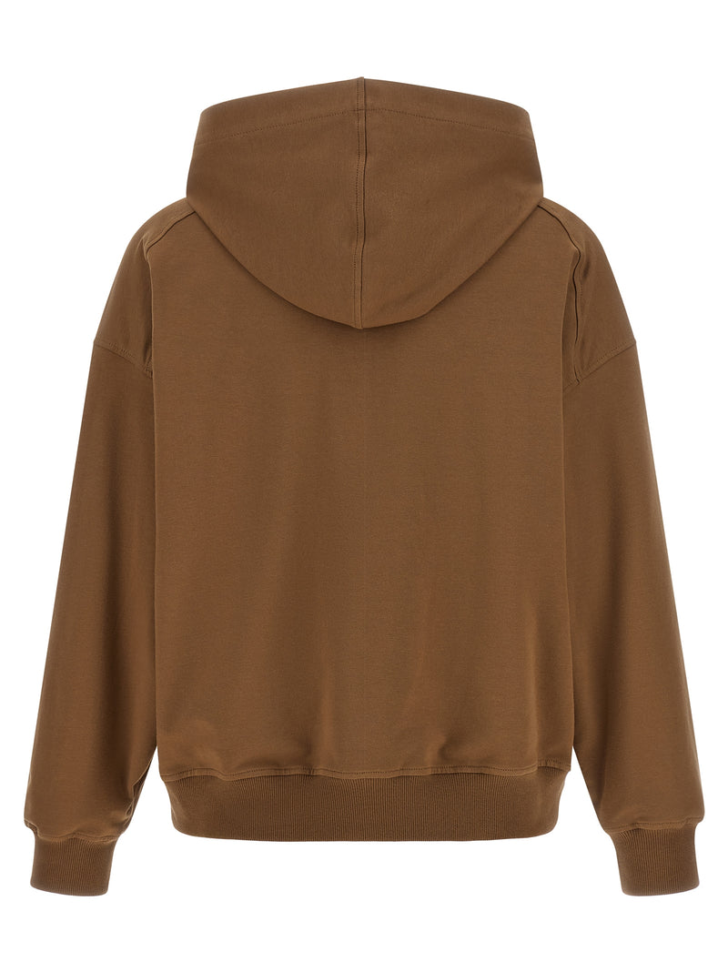 Brunello Cucinelli Sweat à capuche marron en coton