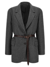 Veston Brunello Cucinelli en laine vierge grise