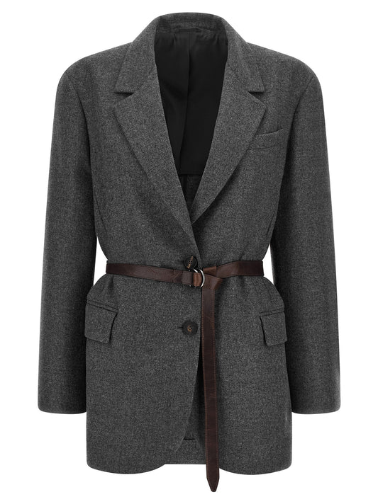 Veston Brunello Cucinelli en laine vierge grise