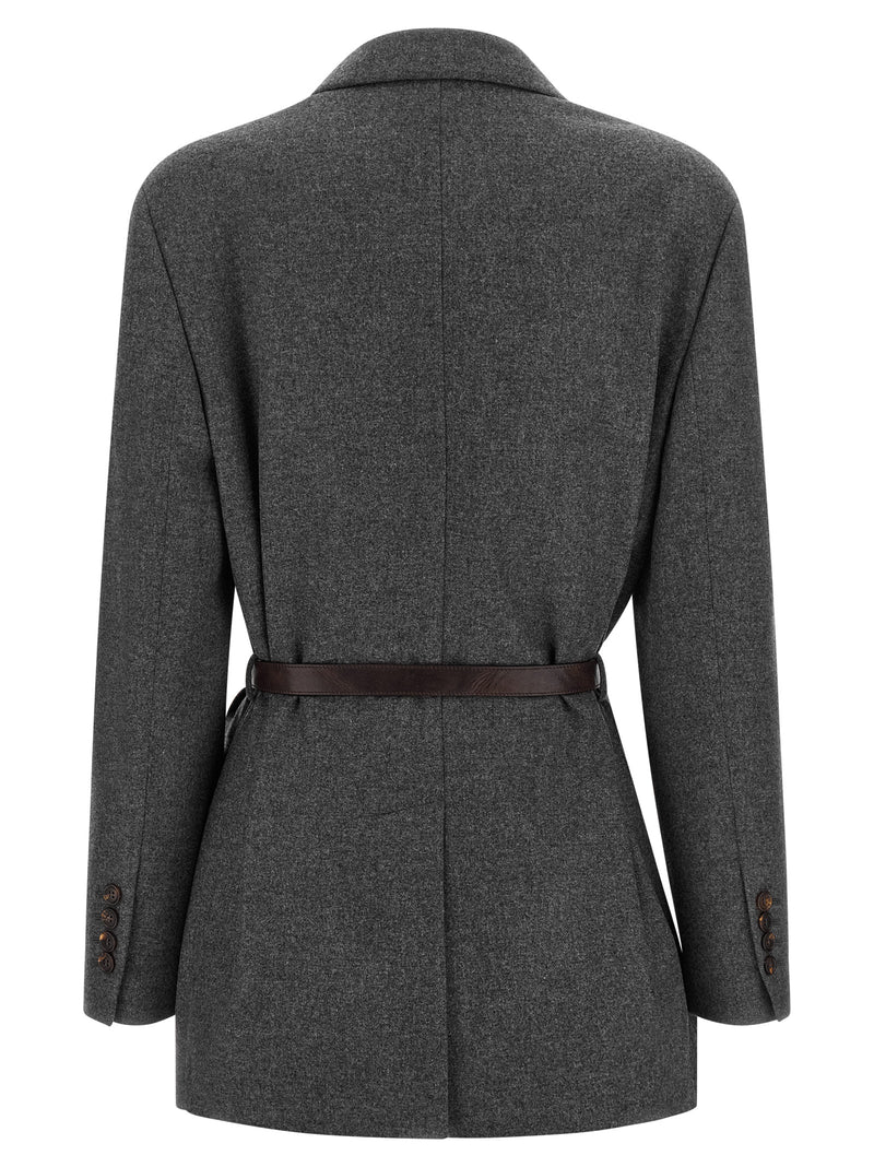 Brunello Cucinelli Gray Virgin Wool Blazer