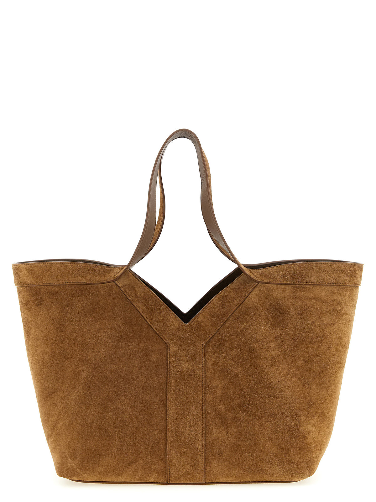 Sac cabas Saint Laurent en cuir de veau marron