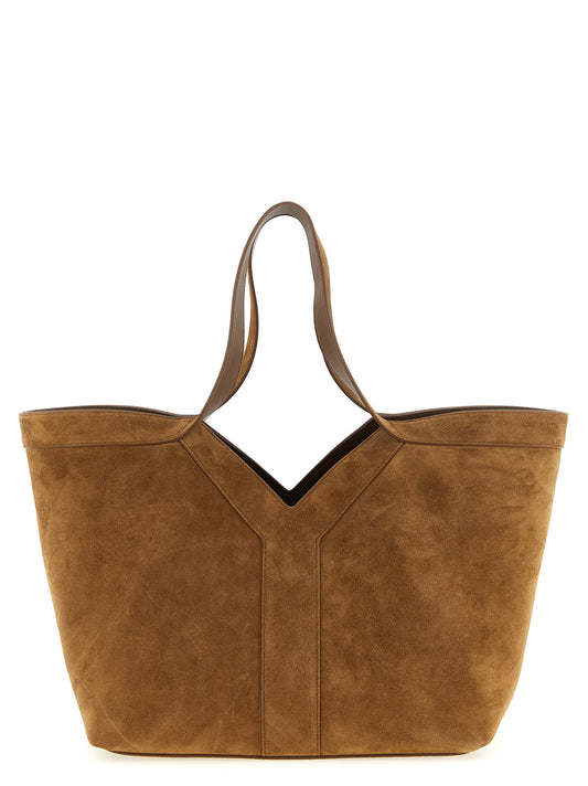 Sac cabas Saint Laurent en cuir de veau marron