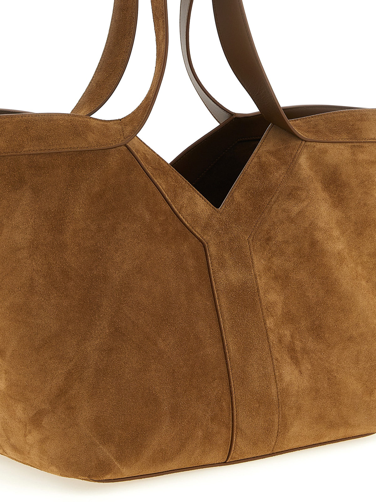 Sac cabas Saint Laurent en cuir de veau marron