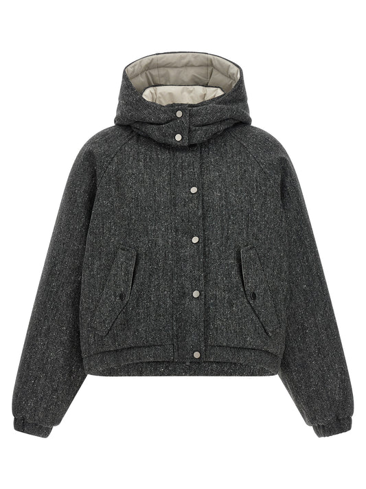 Brunello Cucinelli Veste gris en laine vierge